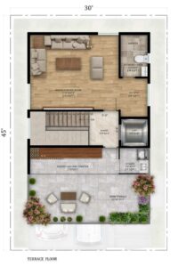 East Facing villa — Upper Duplex Floor plan