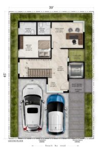South Facing villa — Ground Floor plan