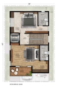 West Facing villa — Upper Duplex Floor plan